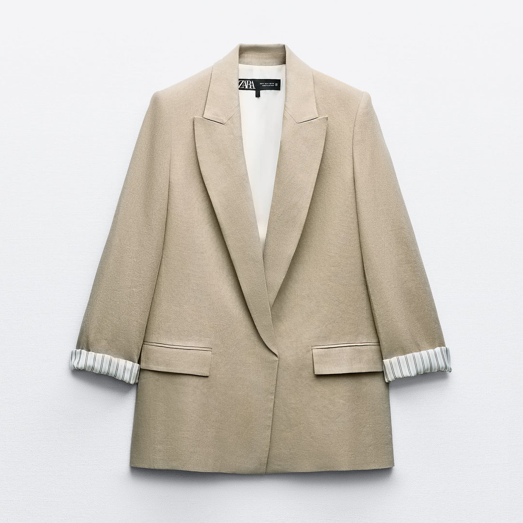 Moudda ZARA - Veste tailleur en lin poignet imprimé - Tunisie 1