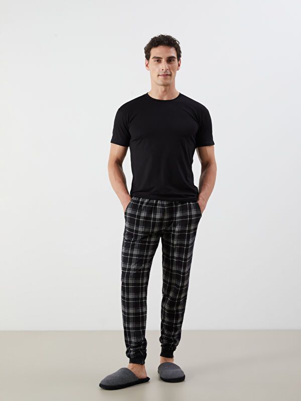 Moudda LC Waikiki - Bas pyjama jersey long Homme Imprimé en noir - Tunisie 1