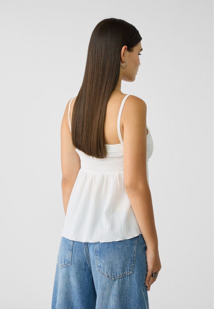 Moudda STRADIVARIUS - T-Shirt à Bretelles en Crochet Combiné - Tunisie 5