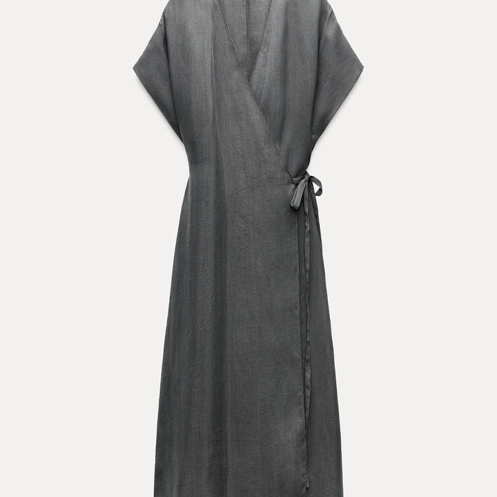 Moudda ZARA - Robe mi-longue ceinturée manches japonaises - Tunisie 1