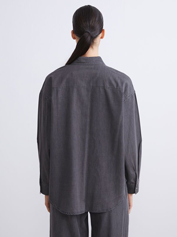 Moudda LC Waikiki - Tunique tissée manches longues denim Femme Rodéo grey - Tunisie 4