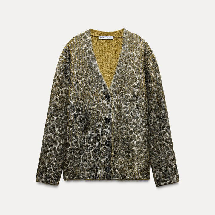Moudda ZARA - Veste oversized effet métallisé imprimé animalier - Tunisie 2