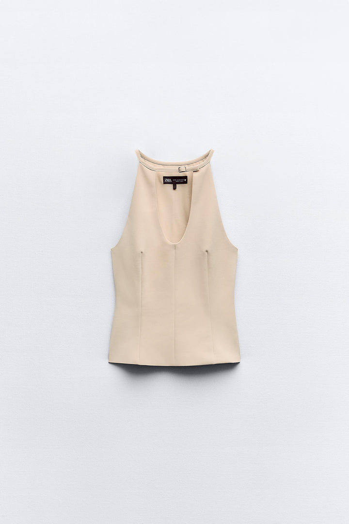 Top Élastique Dos Nu Détail Boucle