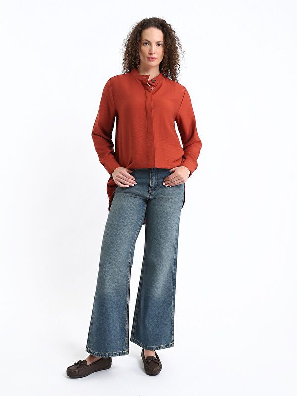 Moudda LC Waikiki - Tunique à manches longues Femme Orange brûlée - Tunisie 2