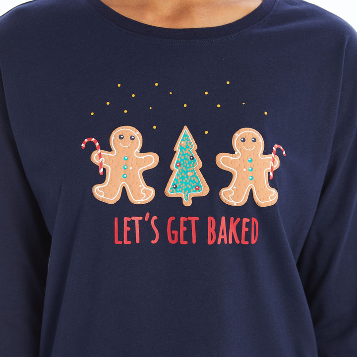 Moudda LC Waikiki - Pyjama en jersey manches longues Femme Imprimé marine - Tunisie 3