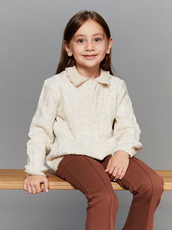 Moudda LC Waikiki - Cardigan en tricot Fille Crème - Tunisie 1