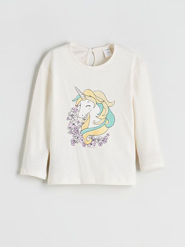 Moudda LC Waikiki - Body en jersey manches longues Fille Crème - Tunisie 1