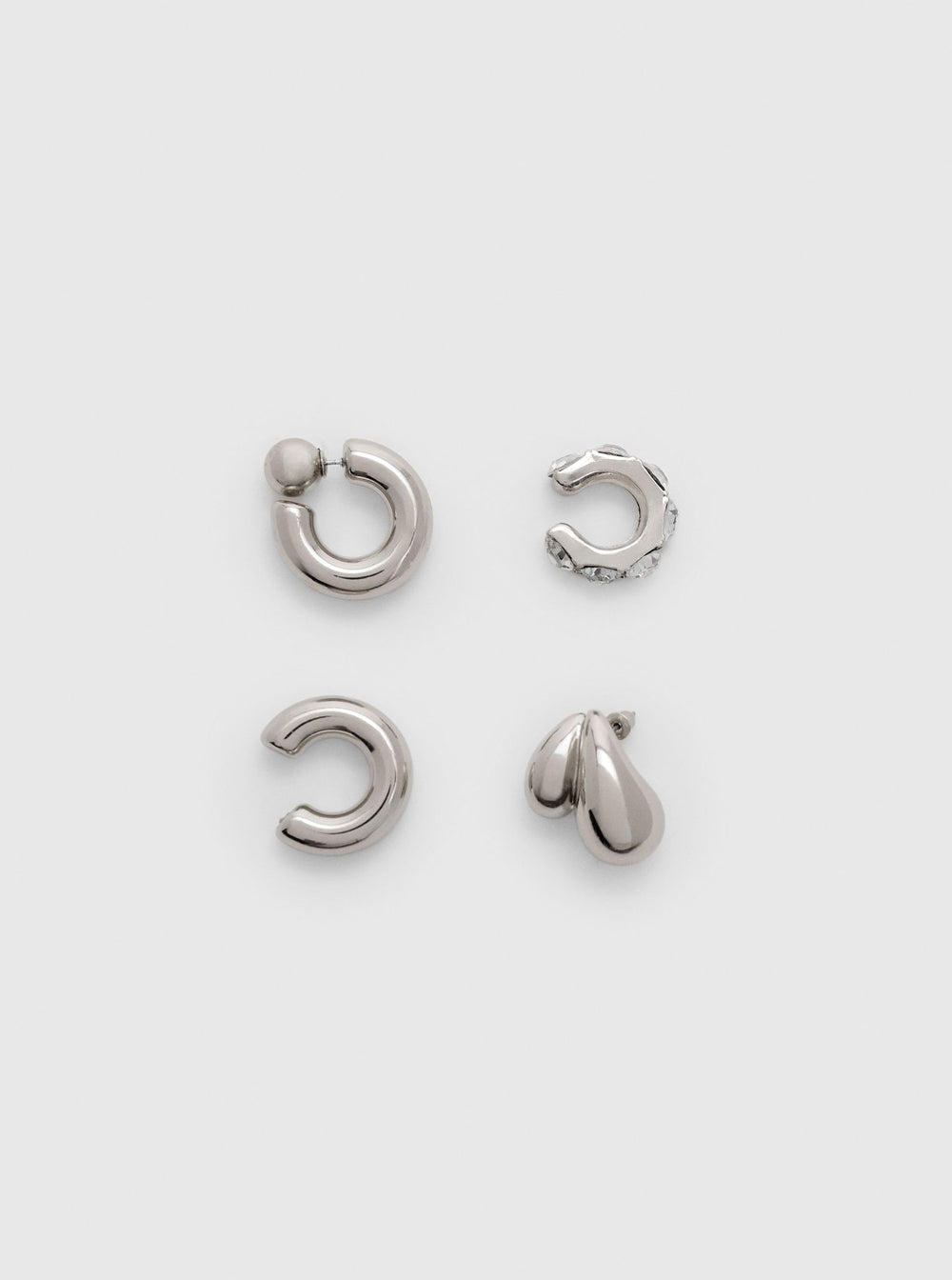 Moudda STRADIVARIUS - Lot de 4 Boucles d'Oreilles Ear Cuff Volume Strass - Tunisie 2