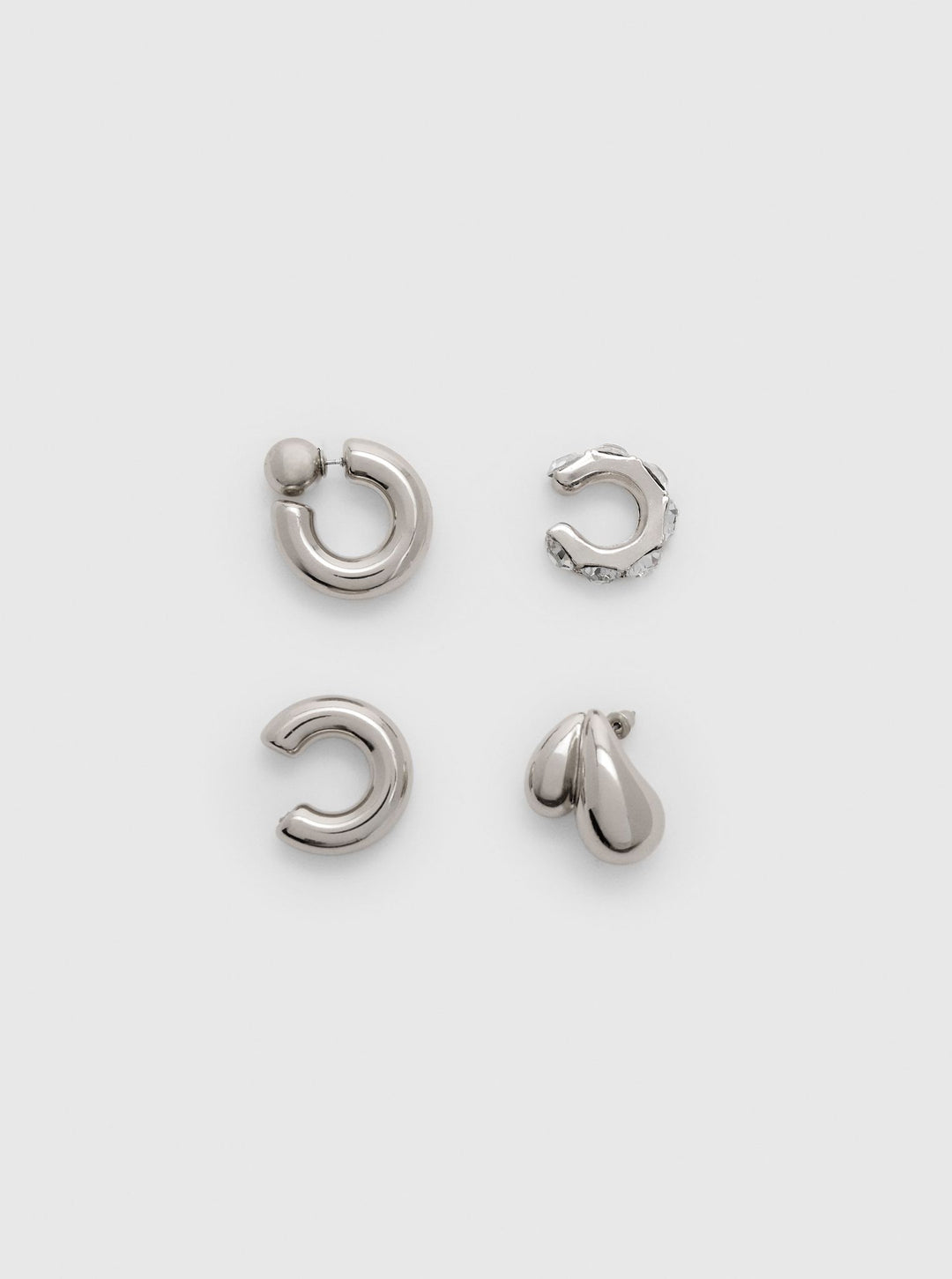 Moudda STRADIVARIUS - Lot de 4 Boucles d'Oreilles Ear Cuff Volume Strass - Tunisie 2
