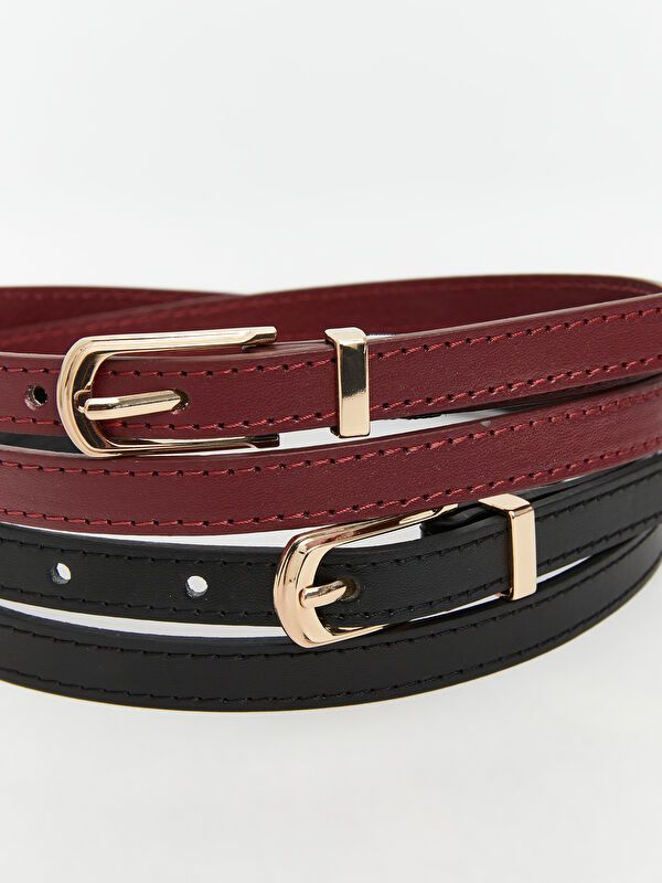 Moudda LC Waikiki - Ceintures et bretelles Femme Bordeaux - Tunisie 4