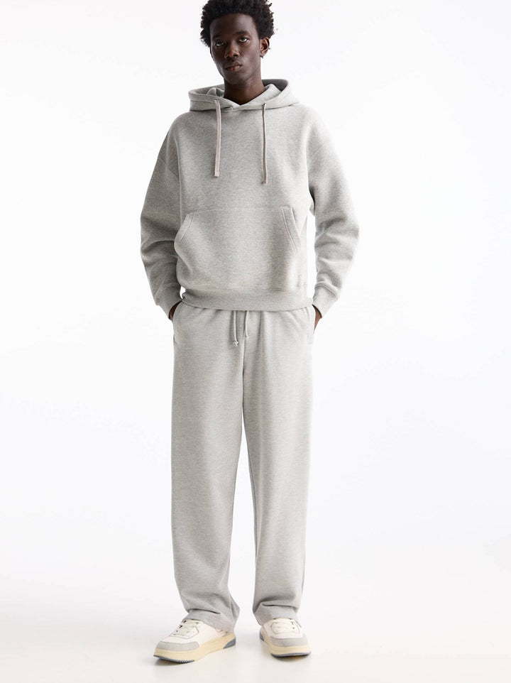 Moudda PULL & BEAR - Pantalon Jogging Fleece STWD Wide sans Revers Gris - Tunisie 7