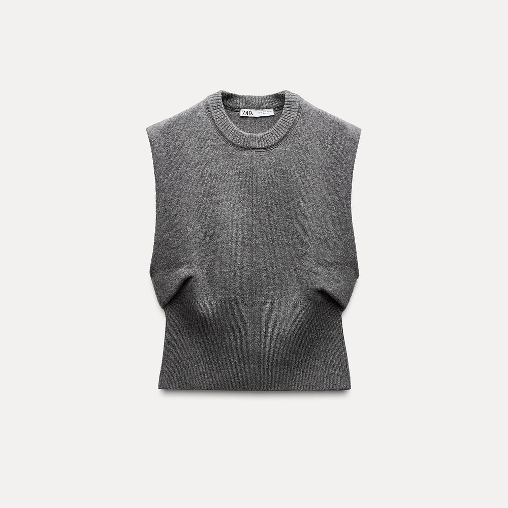 Moudda ZARA - Gilet côtelé taille ajustée en laine mérinos - Tunisie 2