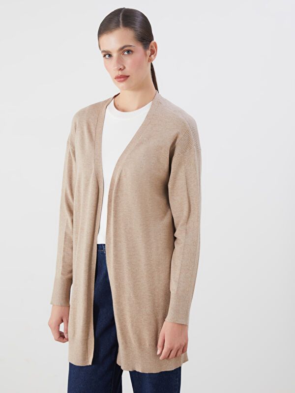 Moudda LC Waikiki - Cardigan fin en tricot Femme Mélange de chameau - Tunisie 1