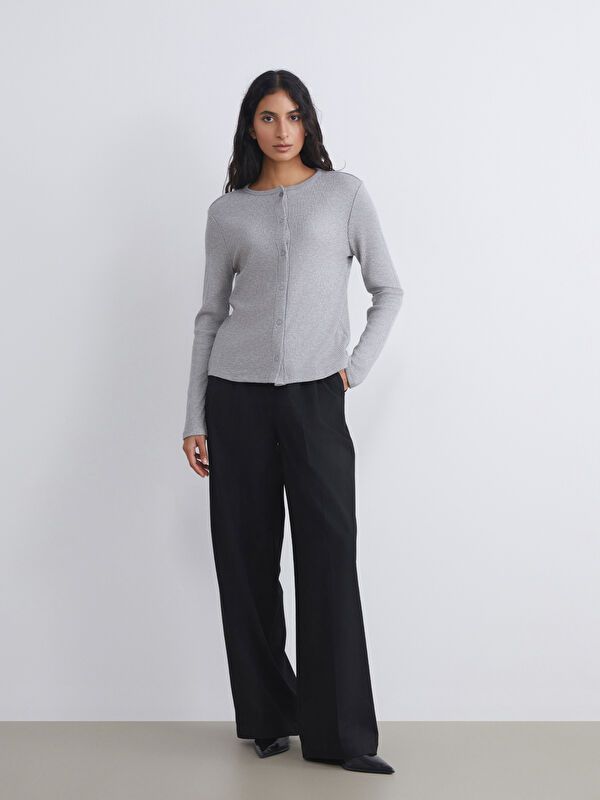 Moudda LC Waikiki - Cardigan en jersey Femme Mélange de gris - Tunisie 2