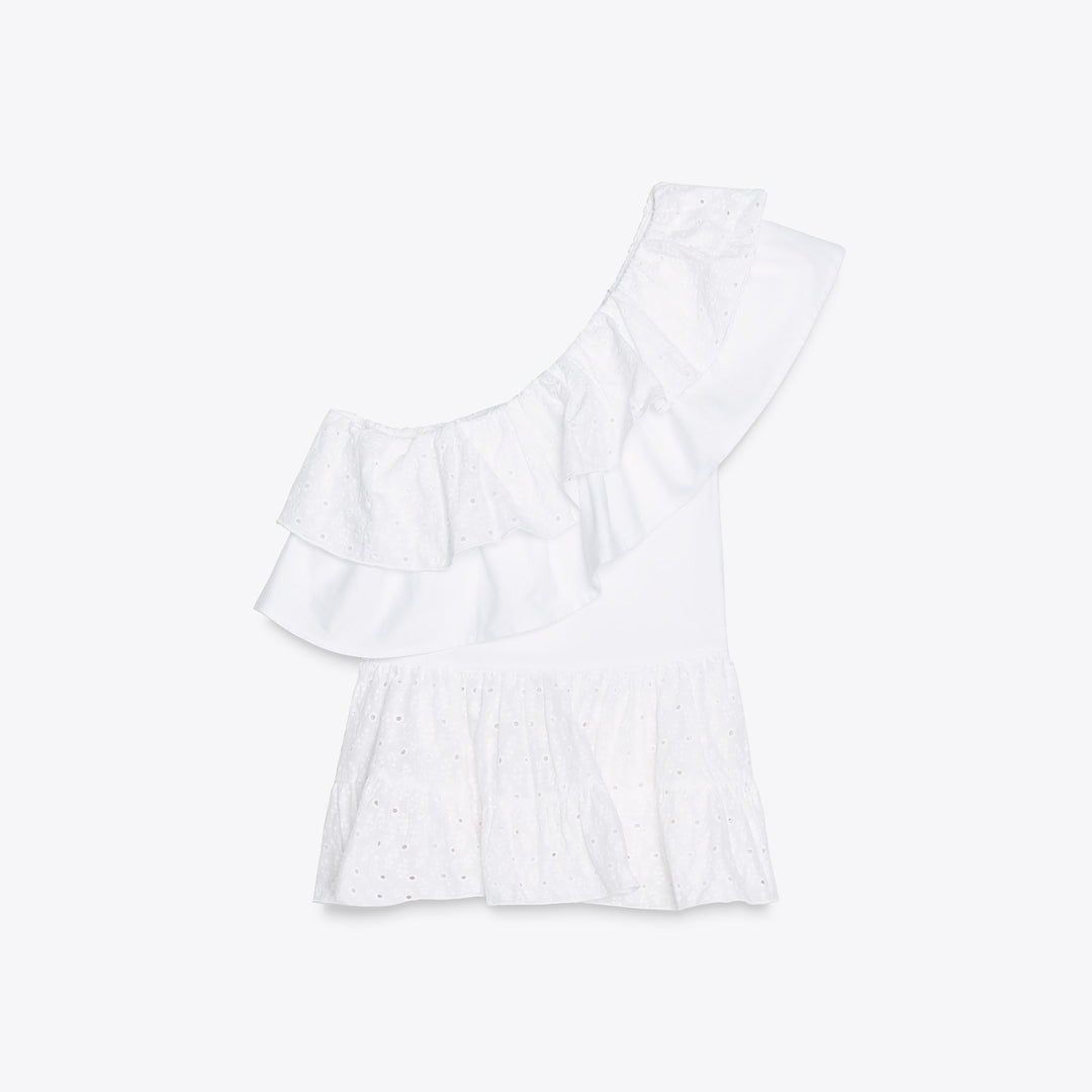 Moudda ZARA - Top Asymétrique - Broderie Suisse - Tunisie 1