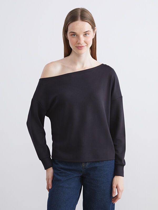 Moudda LC Waikiki - Sweatshirt en jersey Femme Noir - Tunisie 1