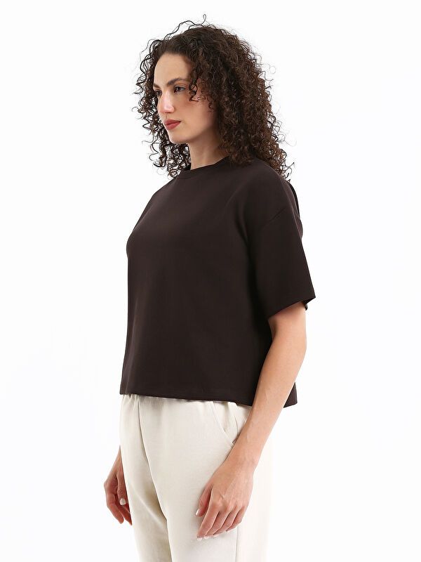 Moudda LC Waikiki - Body jersey manches courtes Femme Brun - Tunisie 4