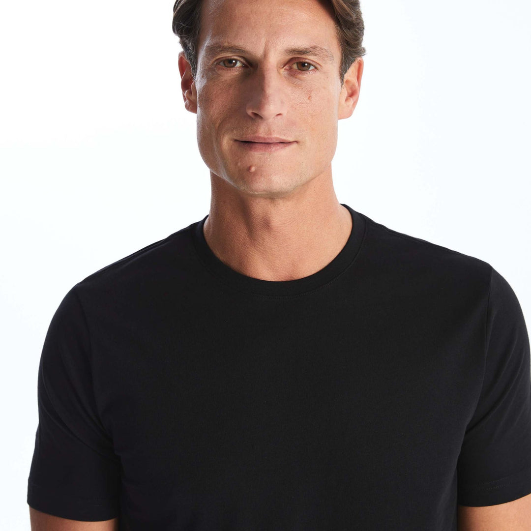 Moudda LC Waikiki - T-shirt jersey col rond manches courtes Homme Noir - Tunisie 1