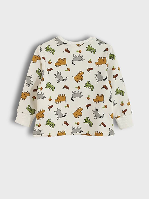 Moudda LC Waikiki - Pyjama en jersey manches longues Garçon Imprimé écru - Tunisie 4