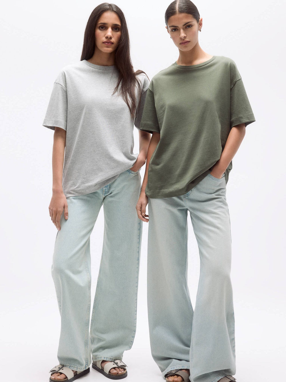 Moudda PULL & BEAR - T-Shirt Basique Oversize - Gris - Tunisie 2