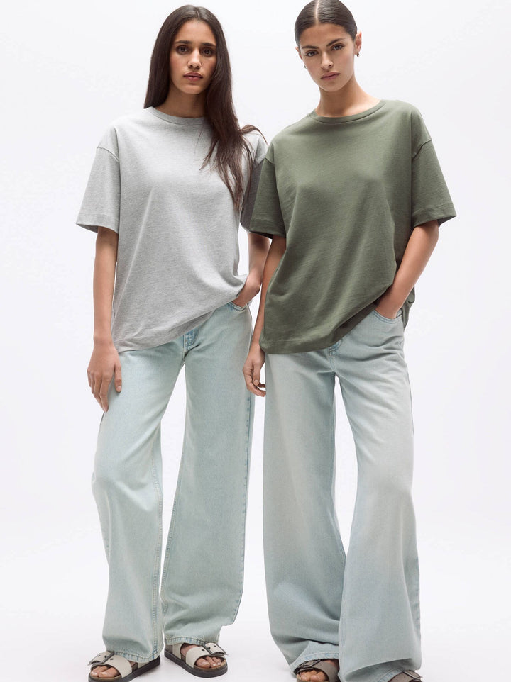 Moudda PULL & BEAR - T-Shirt Basique Oversize - Gris - Tunisie 2