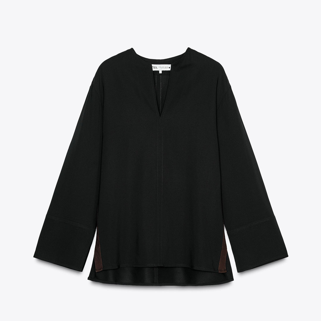 Moudda ZARA - Blouse Fluide - Col Piqué & Manches Longues - Tunisie 1