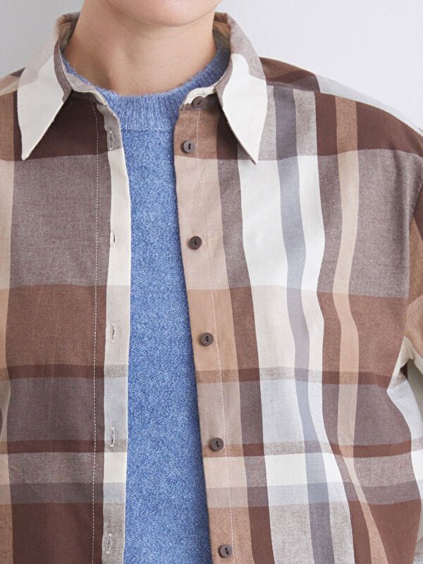 Moudda LC Waikiki - Chemise tissée manches longues Femme À carreaux noirs - Tunisie 3