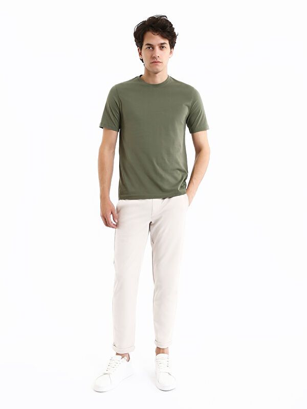 Moudda LC Waikiki - T-shirt jersey col rond manches courtes Homme Kaki - Tunisie 2