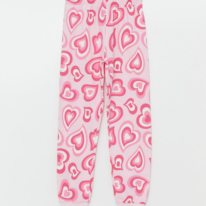 Moudda LC Waikiki - Pyjama en jersey manches longues moyen Fille Imprimé rose - Tunisie 4