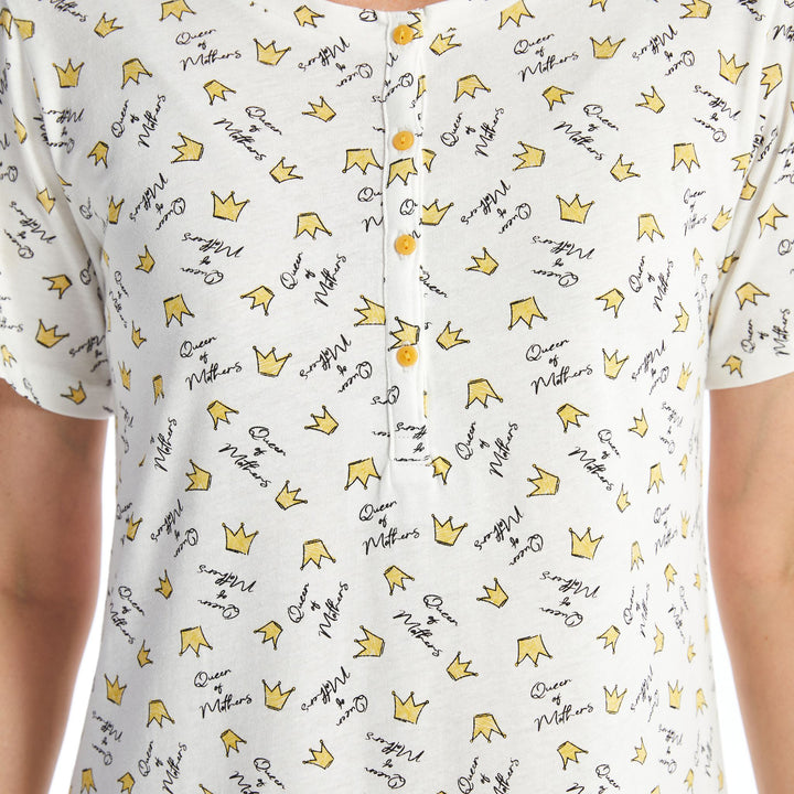 Moudda LC Waikiki - Chemise de nuit maternité Femme Imprimé écru - Tunisie 3