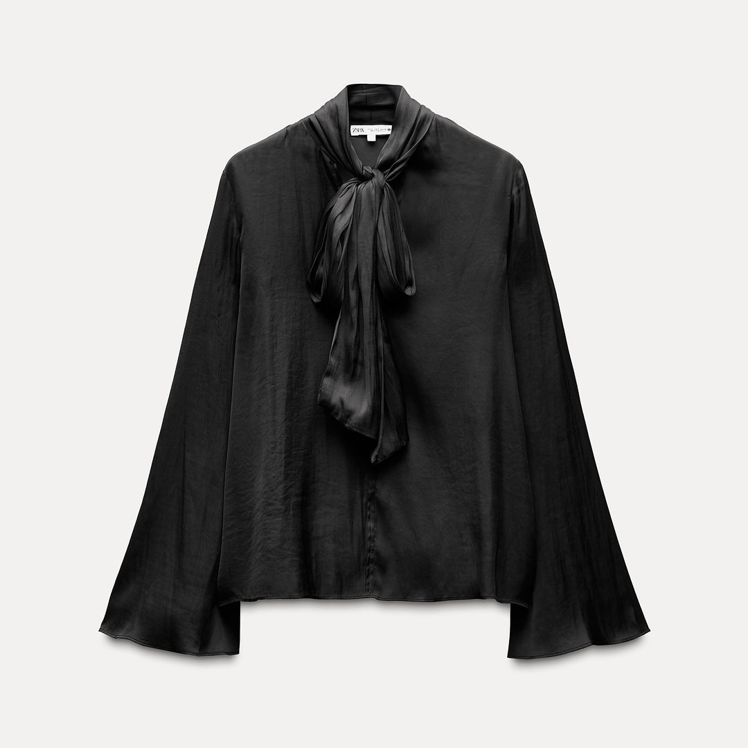 Moudda ZARA - Blouse Manches Longues Volumineuses à Nœud - Tunisie 2