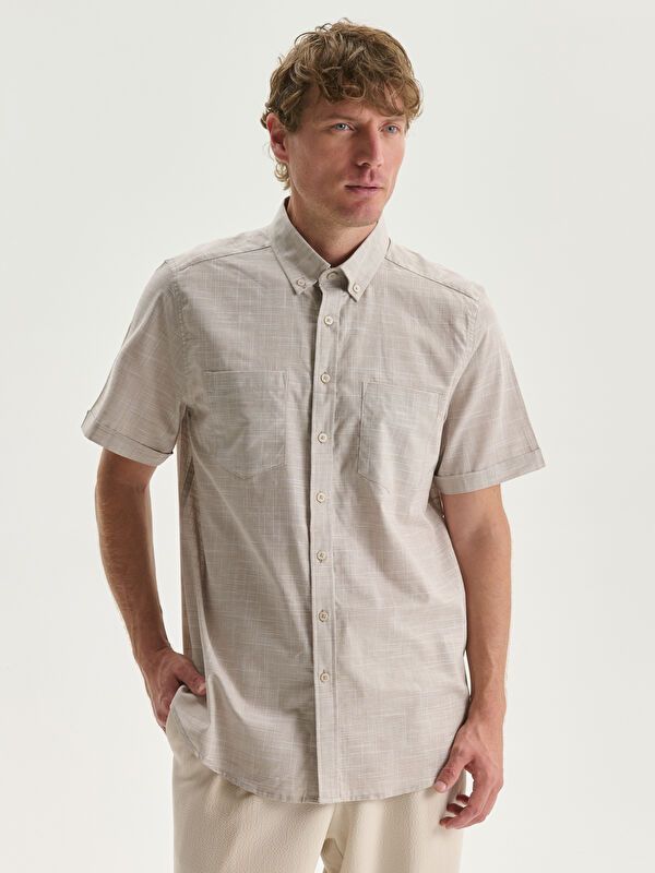 Moudda LC Waikiki - Chemise à carreaux manches courtes en tissu tissé pour Homme - Tunisie 1