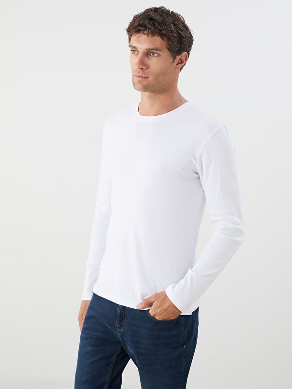 Moudda LC Waikiki - Sweatshirt jersey basique Homme Buxe blanc - Tunisie 1