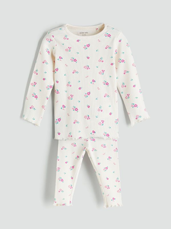 Moudda LC Waikiki - Ensemble manches longues Fille Imprimé écru - Tunisie 1