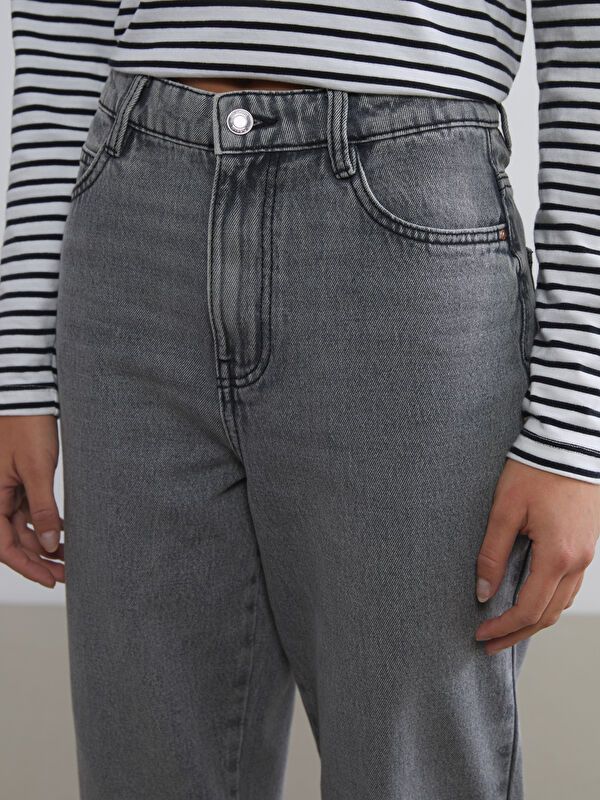 Moudda LC Waikiki - Pantalon tissé en denim Femme Gris - Tunisie 3