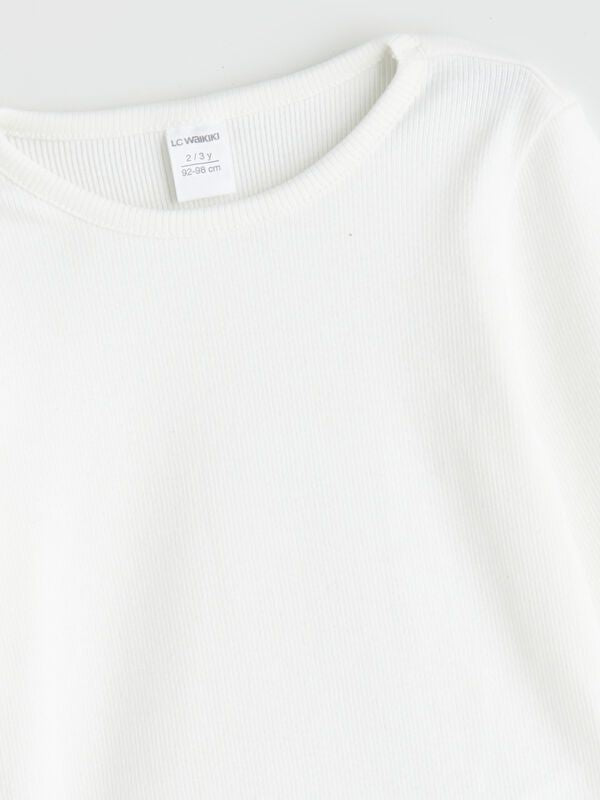 Moudda LC Waikiki - Body jersey basique manches longues Fille Ecru - Tunisie 2