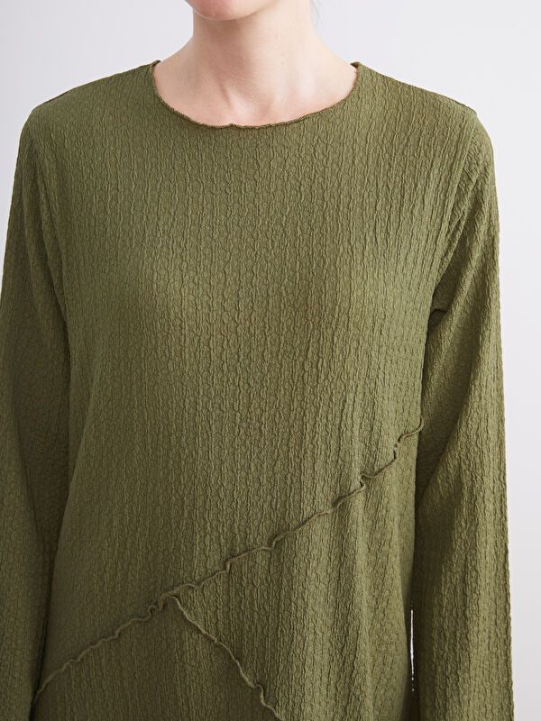 Moudda LC Waikiki - Robe jersey manches longues Femme Kaki - Tunisie 3