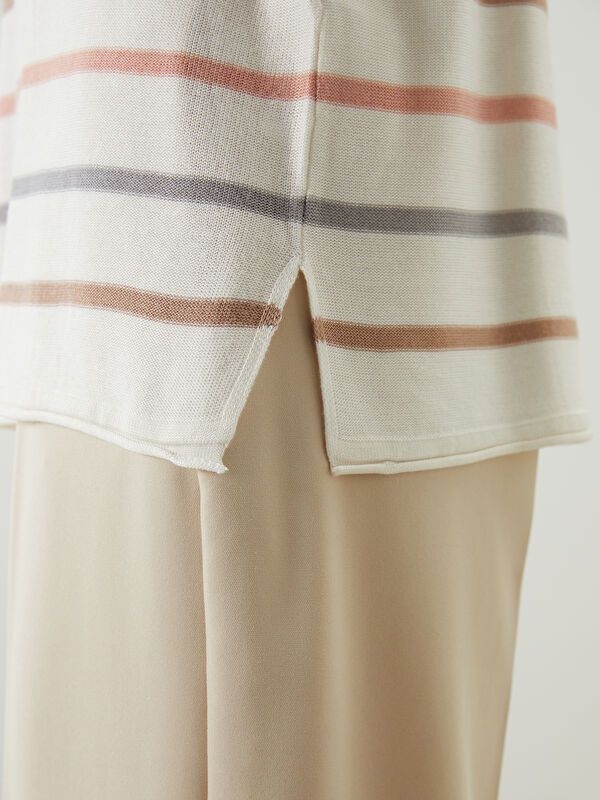 Moudda LC Waikiki - Pull tricot fin Femme Ecru rayé - Tunisie 3