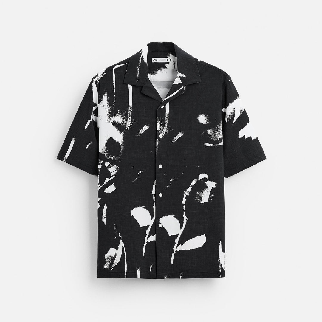 Moudda ZARA - Chemise Super Stretch - Abstrait Noir - Tunisie 1