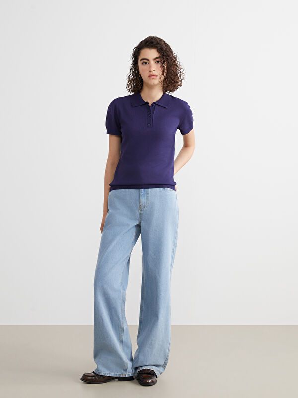 Moudda LC Waikiki - Pantalon tissé en denim Femme Bleu clair - Tunisie 1