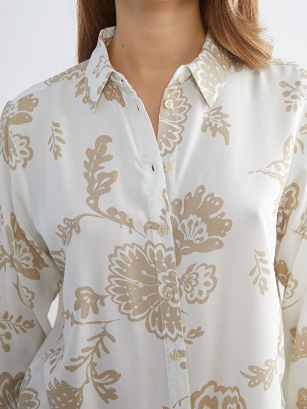 Moudda LC Waikiki - Chemise tissée imprimée manches longues Femme Imprimé vert - Tunisie 3