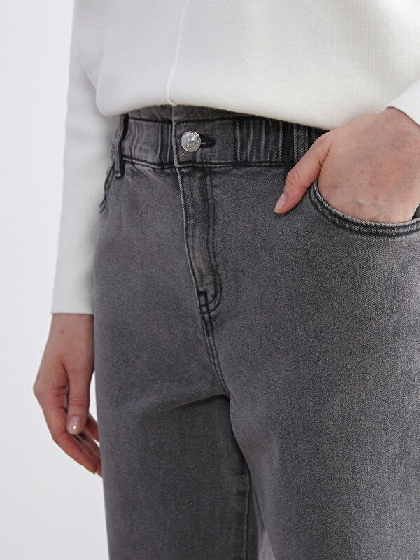 Moudda LC Waikiki - Pantalon tissé denim Femme Délage gris clair - Tunisie 3