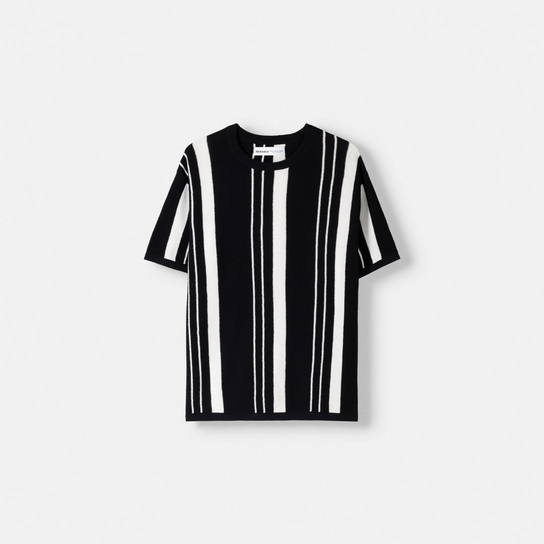 Moudda BERSHKA - T-shirt structuré rayé - Tunisie 1