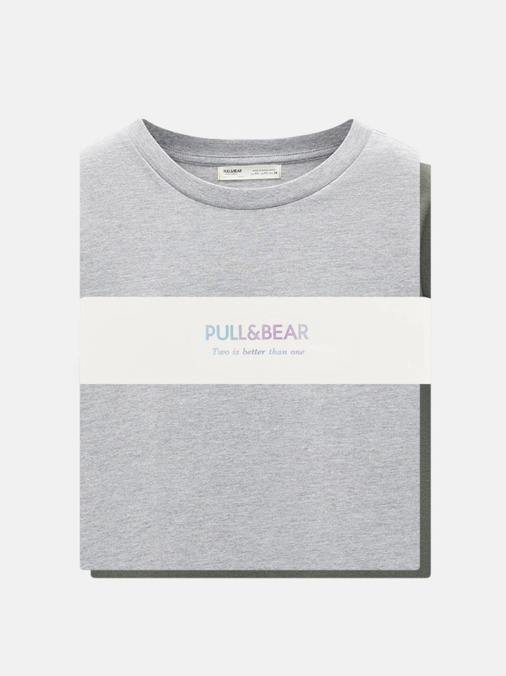 Moudda PULL & BEAR - T-Shirt Basique Oversize - Gris - Tunisie 4