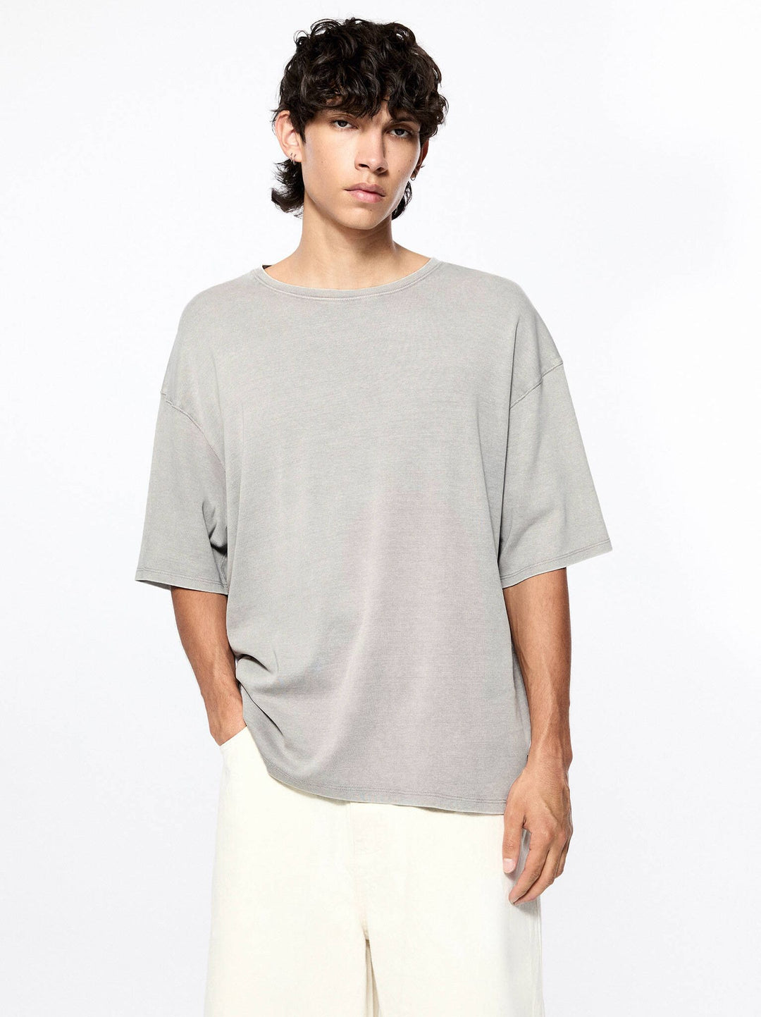 Moudda PULL & BEAR - T-Shirt Demi-Manches Interlock Lavé - Tunisie 1