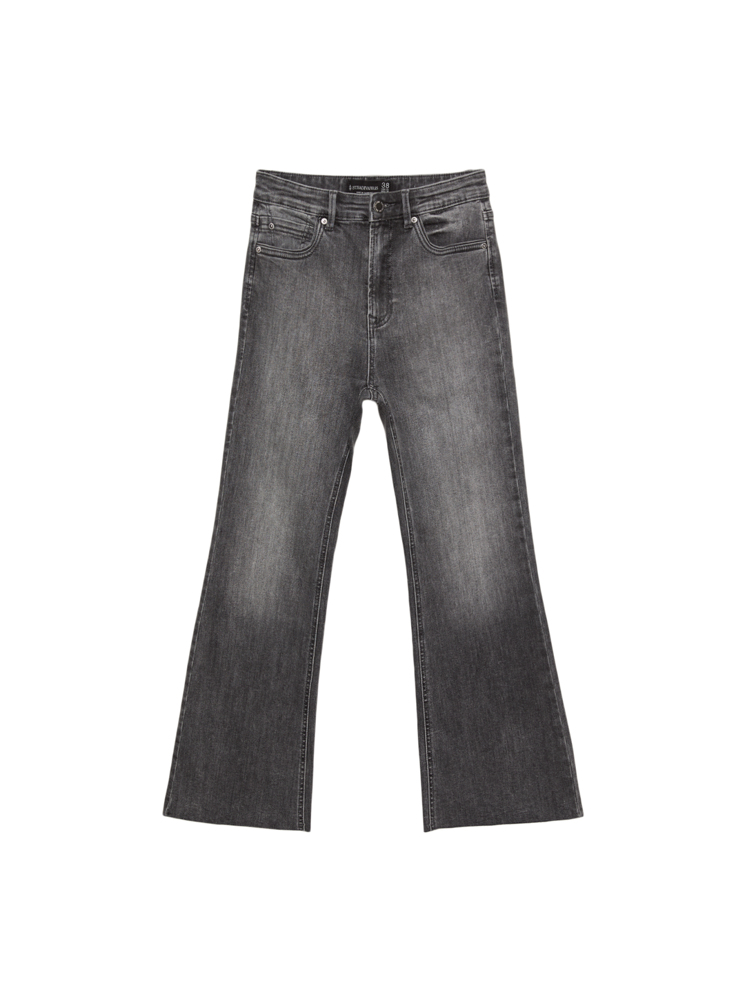 Moudda STRADIVARIUS - Jean Crop Flare Denim Noir Lavé 20% Bio - Tunisie 2