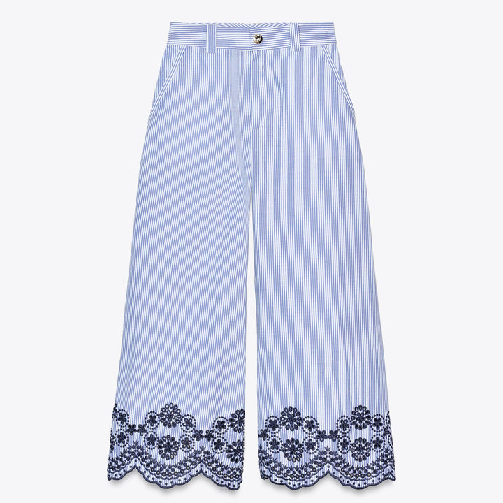 Moudda ZARA - Pantalon Culotte - Rayure & Broderie Suisse - Tunisie 1