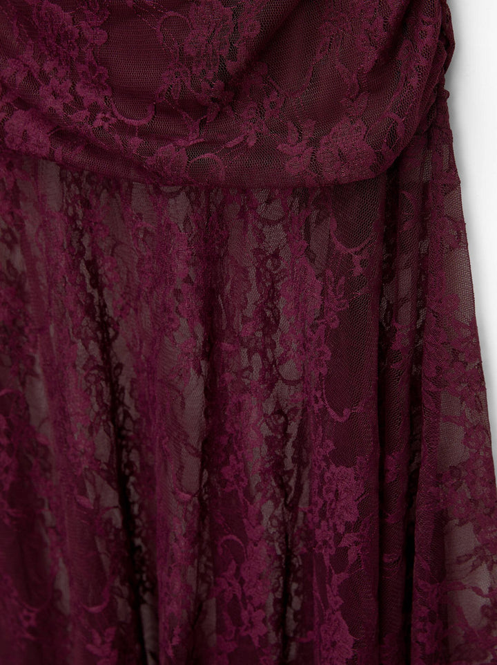 Moudda PULL & BEAR - Robe Midi Dentelle - Encolure Droit & Fronces - Tunisie 4
