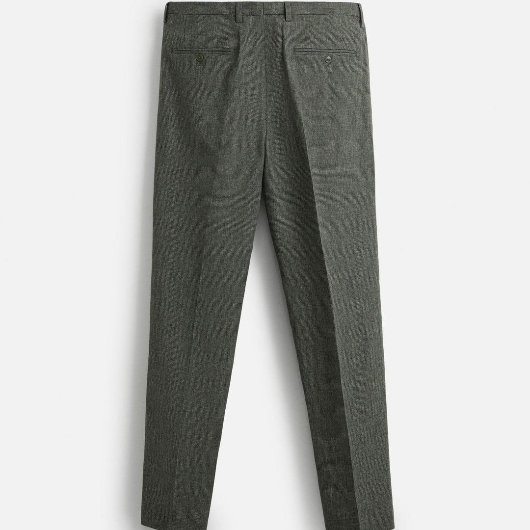 Moudda ZARA - Pantalon - Fantaisie Pied-de-poule & Lin Mélangé Vert - Tunisie 2