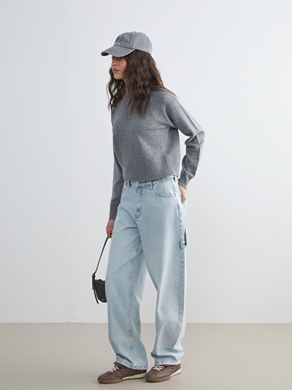 Moudda LC Waikiki - Pantalon tissé en denim Femme Bleu clair - Tunisie 1